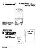 COVER Diagram and Parts List for TEF352BHDA  Tappan Range