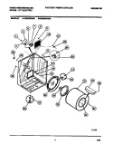 CABINET, DRUM, HEATER ASSEMBLY Diagram and Parts List for DE350RXD4  Frigidaire Dryer