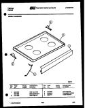 COOKTOP PARTS Diagram and Parts List for 31-2649-00-01  Tappan Range