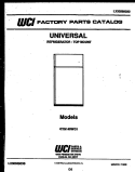 COVER Diagram and Parts List for GTN140WGF1  Uni Refrigerator