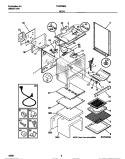 BODY Diagram and Parts List for TGF355BXDA  Tappan Range