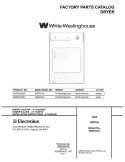COVER Diagram and Parts List for SGR341AS5  Westinghouse Dryer
