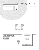 COVER Diagram and Parts List for FMV158FMA  Frigidaire Microwave