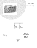 COVER Diagram and Parts List for CAHE25ER0  Crosley Air Conditioner