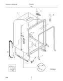 TUB Diagram and Parts List for FBD2400KQ0  Frigidaire Dishwasher