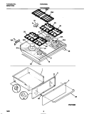 TOP / DRAWER Diagram and Parts List for FGF378WCCB  Frigidaire Range