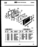 DOOR PARTS Diagram and Parts List for 30-2538-23-01  Tappan Range