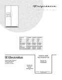 COVER Diagram and Parts List for FRS3R4EWA  Frigidaire Refrigerator