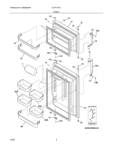 DOOR Diagram and Parts List for GLHT184TJQ2  Frigidaire Refrigerator