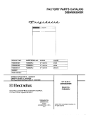 COVER Diagram and Parts List for FDB856RJT1  Frigidaire Dishwasher
