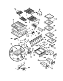SHELVES, CONTROLS Diagram and Parts List for FRT20NGCB0  Frigidaire Refrigerator