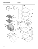 SHELVES Diagram and Parts List for GLHS37EHB3  Frigidaire Refrigerator