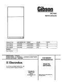 COVER Diagram and Parts List for GRT21N6AQ2  Gibson Refrigerator