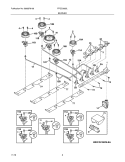 BURNER Diagram and Parts List for FFGC3625LSB  Frigidaire Cooktop