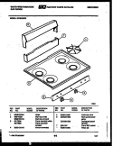 BACKGUARD AND COOKTOP PARTS Diagram and Parts List for GF201ND3  Frigidaire Range