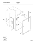 TUB Diagram and Parts List for FDS252RBS2  Frigidaire Dishwasher