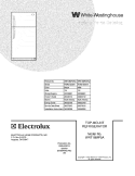 COVER Diagram and Parts List for WRT18MP5AWJ  Westinghouse Refrigerator
