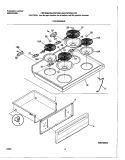TOP / DRAWER Diagram and Parts List for FEF354CJSA  Frigidaire Range