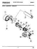 MOTOR, FAN HOUSING, EXHAUST DUCT Diagram and Parts List for FDE847GCT0  Frigidaire Dryer