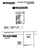 COVER Diagram and Parts List for FDG8970EW0  Frigidaire Dryer