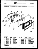 LOWER OVEN DOOR PARTS Diagram and Parts List for 76-4667-00-04  Tappan Microwave Oven Combo