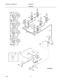 BURNER Diagram and Parts List for FGFS36FUD  Frigidaire Range