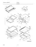 SHELVES Diagram and Parts List for LGUI1849LR0  Frigidaire Refrigerator