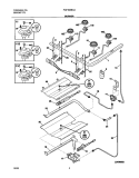BURNER Diagram and Parts List for FGF366BCA  Frigidaire Range