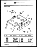 COOKTOP PARTS Diagram and Parts List for 30-1049-00-01  Tappan Range
