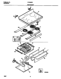 TOP / DRAWER Diagram and Parts List for FEF389WECE  Frigidaire Range