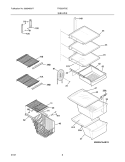 SHELVES Diagram and Parts List for FRS23KF6EM6  Frigidaire Refrigerator