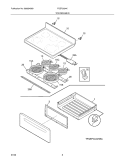 TOP/DRAWER Diagram and Parts List for FGEF3034KBA  Frigidaire Range