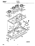 CONTROL PANEL / TOP Diagram and Parts List for FGC6X5XGBA  Frigidaire Cooktop