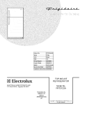 COVER Diagram and Parts List for FRT21C5AQF  Frigidaire Refrigerator