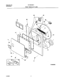 FRNT PNL, DOOR Diagram and Parts List for GLGQ642AS1  Frigidaire Dryer