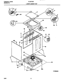 LOWER CABINET / TOP Diagram and Parts List for FLSE72GCS7  Frigidaire Washer Dryer Combo