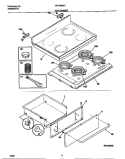 TOP / DRAWER Diagram and Parts List for FEF388WCCF  Frigidaire Range
