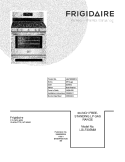COVER Diagram and Parts List for LGLF305MMFA  Frigidaire Range