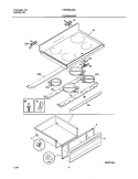 TOP / DRAWER Diagram and Parts List for FEF368CJSD  Frigidaire Range