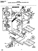 BURNER Diagram and Parts List for FGF376CETM  Frigidaire Range