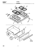 TOP / DRAWER Diagram and Parts List for FGF350BBWC  Frigidaire Range
