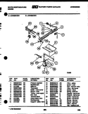 BURNER, MANIFOLD AND GAS CONTROL Diagram and Parts List for GF600KXD0  Frigidaire Range