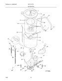 MOTOR / TUB Diagram and Parts List for MEX731CFS1  Uni Washer Dryer Combo