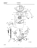MOTOR / TUB Diagram and Parts List for FLGB43RGS0  Frigidaire Washer Dryer Combo