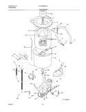 WSHR MTR, HOSE Diagram and Parts List for FLXE6960EW2  Frigidaire Washer Dryer Combo