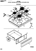 TOP / DRAWER Diagram and Parts List for MEF342BGWD  Frigidaire Range