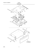 TOP/DRAWER Diagram and Parts List for FES365EBE  Frigidaire Range