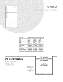 COVER Diagram and Parts List for CRTE184IJW0  Frigidaire Refrigerator