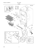 CABINET Diagram and Parts List for LFFH1467DW4  Frigidaire Freezer