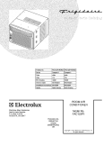 COVER Diagram and Parts List for FAC122P1AENG2  Frigidaire Air Conditioner